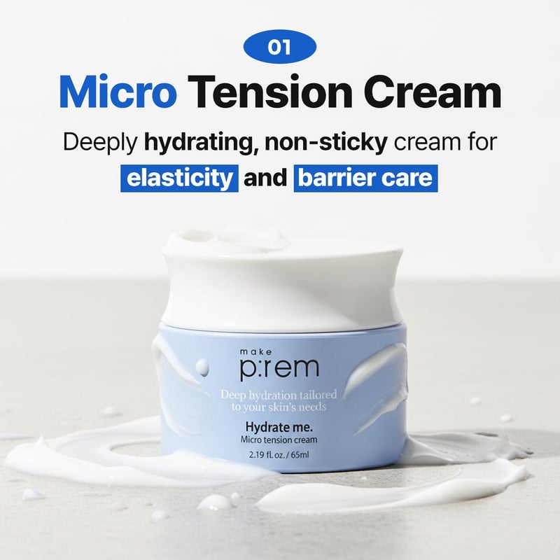 MAKEP:REM MAKE P:REM Hydrate Me. Micro Tension Cream, Moisturizing Watery Gel Type, Non-Sticky Finish Hydrating Facial Cream for Dry, Sensitive, Oily, Acne-prone Skin, Korean Skin Care, 2.19 fl. oz. (65ml) - Image 5
